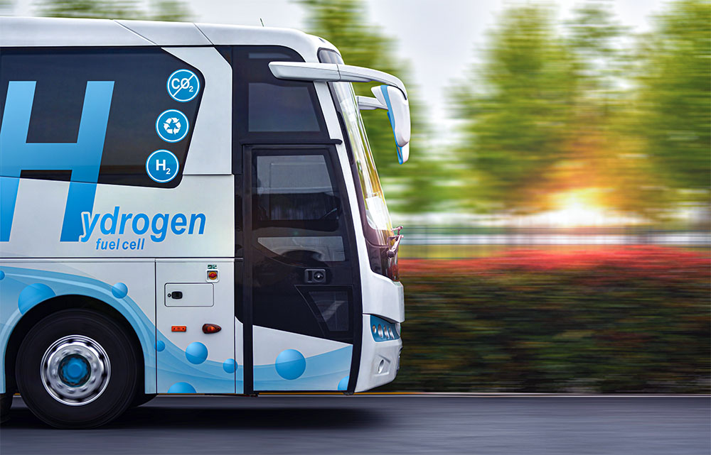 Hydrogen Fuel cell bus with zero emissions Hydrogen Fuel cell bus with zero emissions